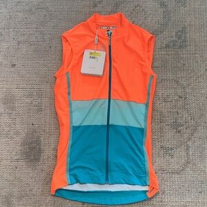 Castelli Donna Orange and Blue Sleeveless Women’s Cycling Jersey Sz Small